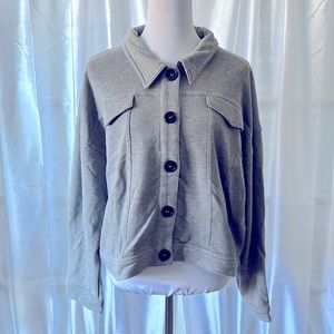 Calvin Klein Cropped Sweater/Jacket- Sz XL, Gray